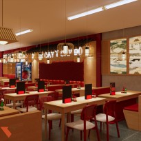 Phương án thiết kế nhà hàng mì cay Sammy vừa hiện đại vừa truyền thống